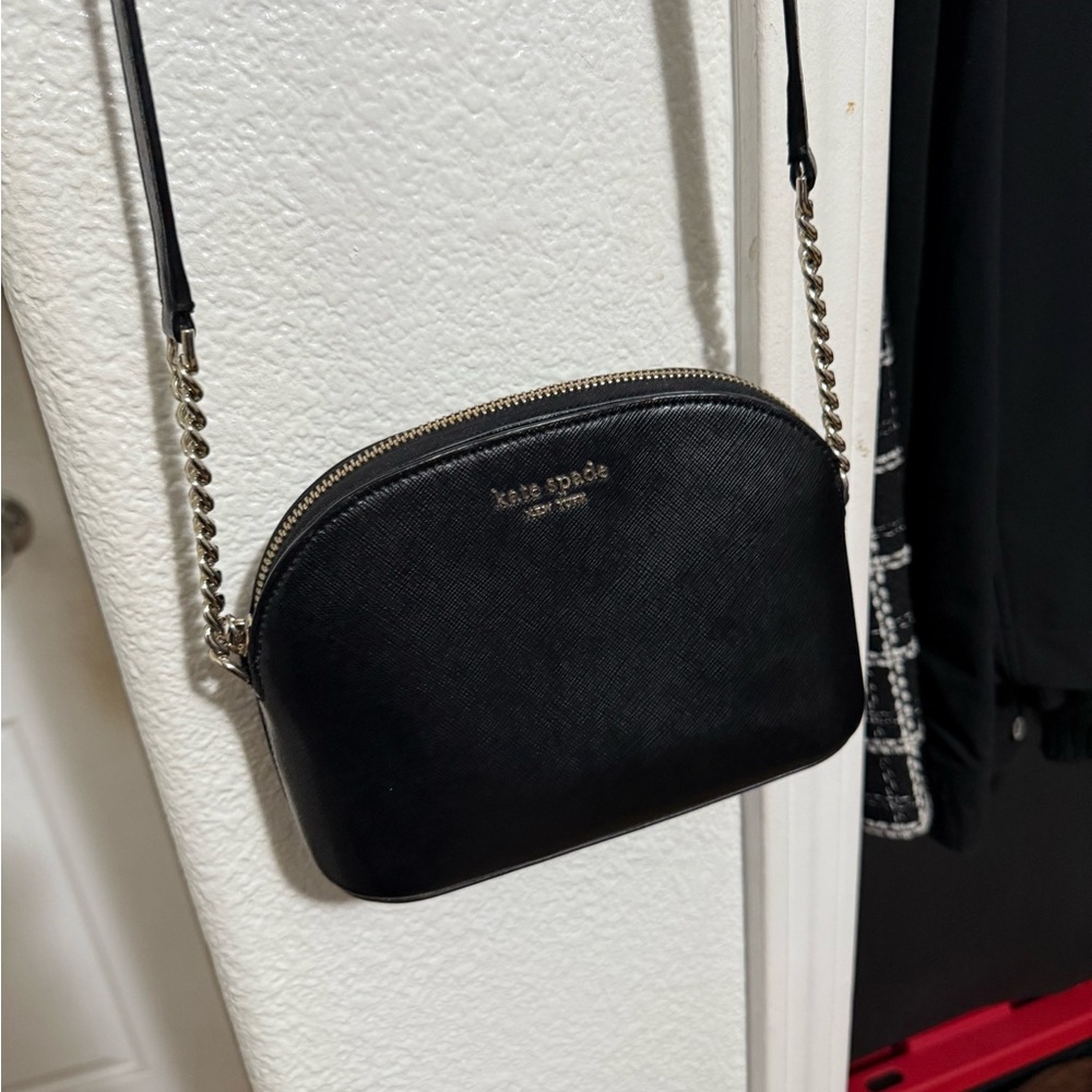 Kate Spade Black Crossbody Bag with Gold Accents